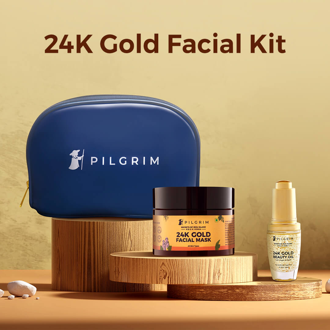 24K Gold Facial Kit with Pilgrim VANITY BAG worth ₹599