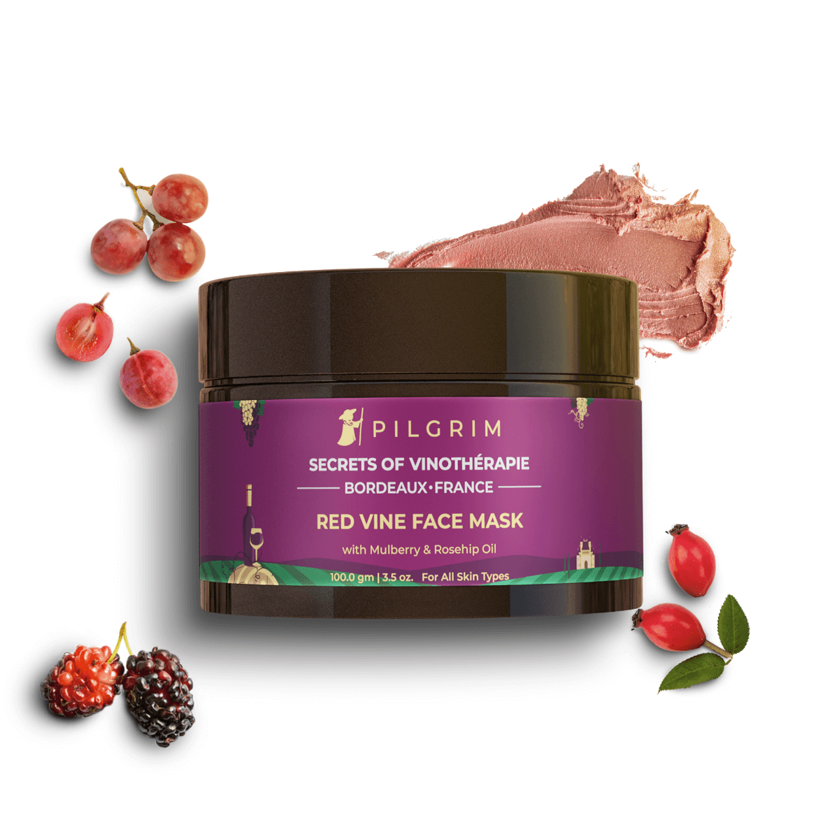Red Vine Face Mask with Mulberry & Rosehip Oil 