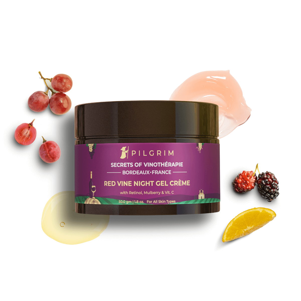 Red Vine Night Gel Crème with Retinol, Mulberry & Vit. C